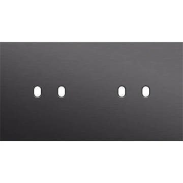 Niko Toggle afdekplaat tweevoudig horizontaal 71mm - Alu Black Brushed (224-57802)