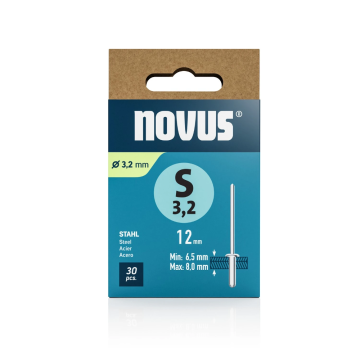 Novus popnagel S3 Ø3x1mm staal per 30 stuks (045-0100)