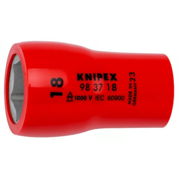 KNIPEX dop 3/8″ 18mm dubbele zeskant VDE 1000V (98 37 18)