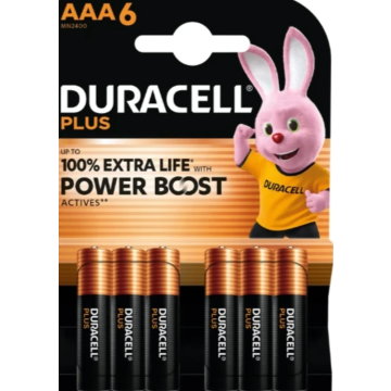 Duracell Alkaline Mainline AAA-batterijen 1.5V - verpakking 6 stuks (D176706)