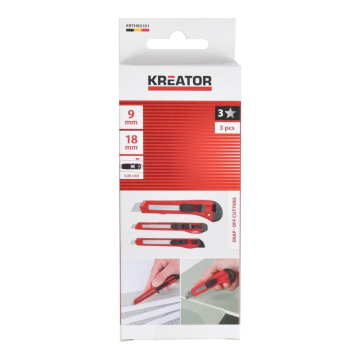 Kreator afbreekmessen 9mm en 18mm 3-delige set (KRTH00101)