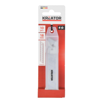 Kreator rechte afbreekmesjes 18mm in dispenser set van 10 stuks (KRTH00303)