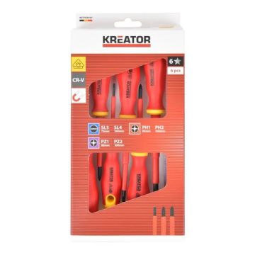 Kreator schroevendraaierset VDE 1000V SL/PH/PZ 6-delig (KRTH20101)