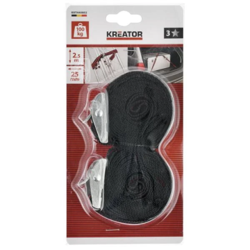 Kreator spanband met ratel 2.5m 100kg - set van 2 stuks (KRTH40802)