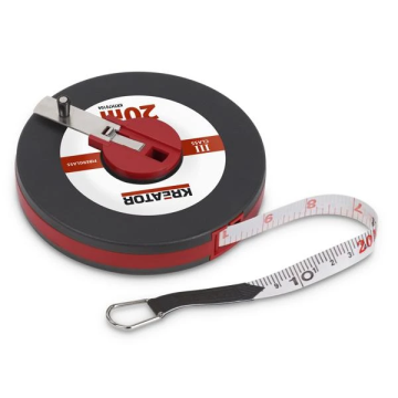 Kreator meetlint rolmeter 20m glasvezelband in gesloten behuizing (KRTH70104)