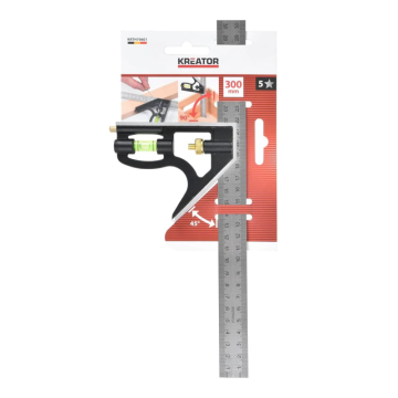 Kreator verstelbare combinatie winkelhaak met libel 300mm (KRTH70601)