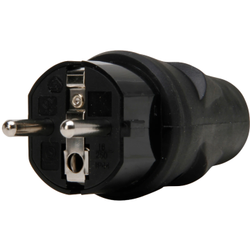 Kopp rubberen stekker met randaarde - zwart (170016146)