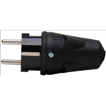 Kopp rubberen stekker met randaarde - zwart (170016146)