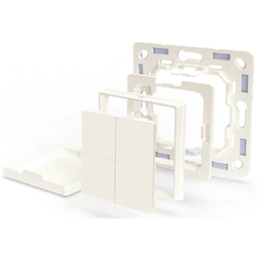 Shelly BLU Wall Switch 4 - schakelaar 4-voudig met adapter en afdekraam - wit (SBBT-004CEU)