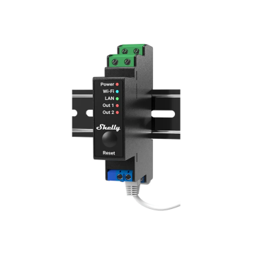 Shelly Pro 2PM - schakelactor 2-voudig potentiaalvrij 16A met energiemeting DIN-rail (SPSW-202PE16EU)