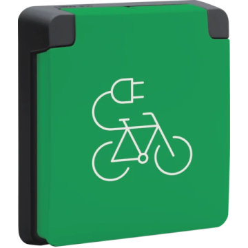 Niko Hydro stopcontact fietsoplaadpunt met penaarde zwart (761-36670)