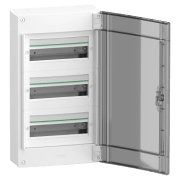 Schneider Electric PrismaSeT XS lege groepenkast 3-rijen van 13 modules 90A transparante deur IP40 - wit (LVSXM313)