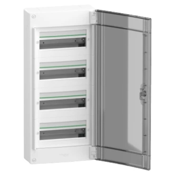 Schneider Electric PrismaSeT XS lege groepenkast 4-rijen van 13 modules 90A transparante deur IP40 - wit (LVSXM413)