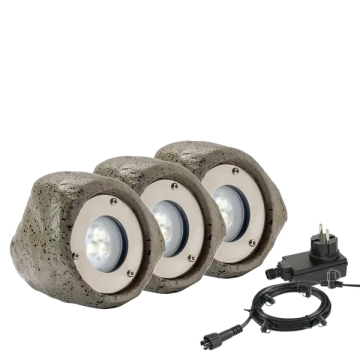 Garden Lights Bensa grondspot 1.8W 150lm 3000K IP44 - grijs set van 3 stuks (3587403)