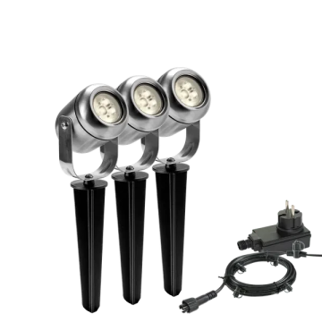 Garden Lights Jard grondpin 1.8W 150lm 3000K IP44 - grijs set van 3 stuks (4141603)