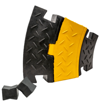 EMhub kabeldrempel bocht 30° met scharnierbaar deksel 1 kanaal met verbindingsblokjes