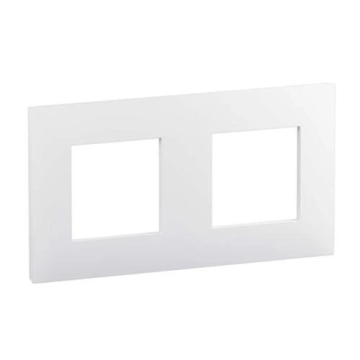 Legrand afdekplaat stopcontact 2-voudig 71mm centerafstand horizontaal - Valena Next Wit Opaal (741102L)