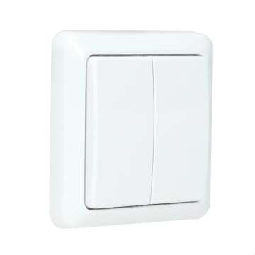 KLIKAANKLIKUIT draadloze dubbele wandschakelaar - AWST-8902 - wit (70391)