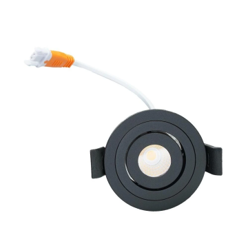 EMhub waterdichte inbouwspot klein zwart 4W 280lm 2700K IP44 zaagmaat Ø53mm - Ø61mm (4081019)