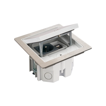 Simon waterdichte vloerdoos stopcontact met penaarde en RJ45 Cat6a aansluiting rvs IP66 (VDESIMFB111)
