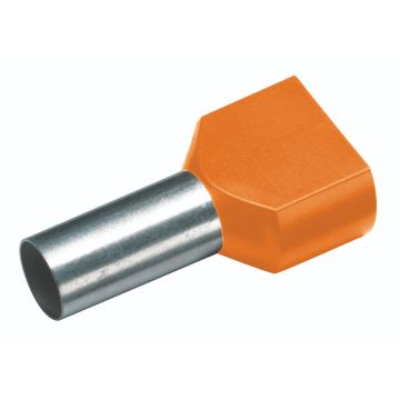 Cimco twin adereindhuls geïsoleerd 2x4mm² hulslengte 12mm oranje T/FR - 100 stuks (187726)