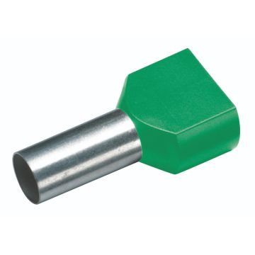 Cimco twin adereindhuls geïsoleerd 2x6mm² hulslengte 14mm groen T/FR - 100 stuks (187727)