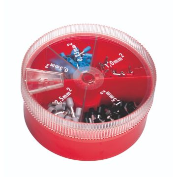 Cimco adereindhuls assortimentdoos geïsoleerd 0,5 tot 2,5mm² hulslengte 8mm T/FR - 400 delig (187601)