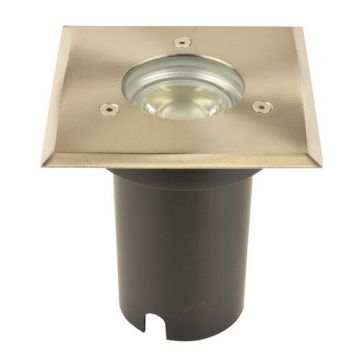 Simply Design led grondspot vierkant + GU10 5W LED - aluminium (SD47642)