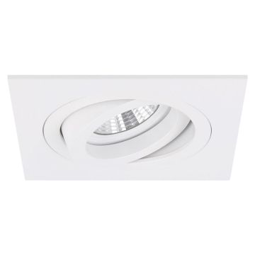 Yphix inbouwspot vierkant kantelbaar wit GU10 zaagmaat Ø80mm - diameter 93mm met bladveren (50114371)