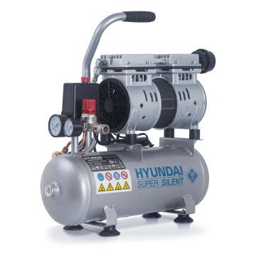 Hyundai stille compressor 8L 80L/min 550W tot 8 bar 56dB(A) Super Silent (55758)