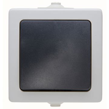 Kopp NAUTIC wisselschakelaar spatwaterdicht IP44  1-voudig grijs (565656001)