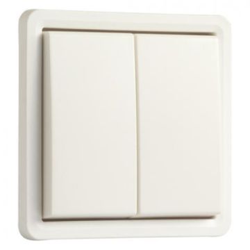 Niko Hydro waterdicht tweevoudige wisselschakelaar wissel/wissel 10A 250V met insteekklemmen (zonder opbouwbehuizing) - wit (701-32605)