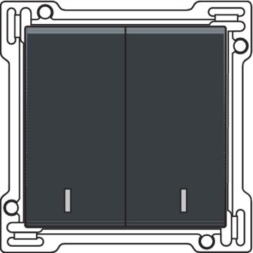 Niko schakelwip 2-voudig anthracite coated (122-61507)