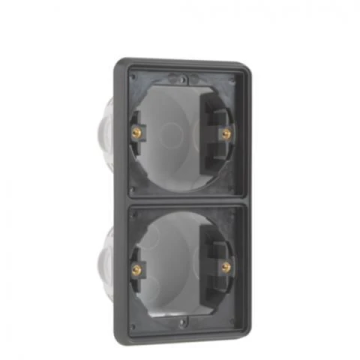 Niko Hydro waterdicht inbouwdoos tweevoudig verticaal - zwart (761-74000)