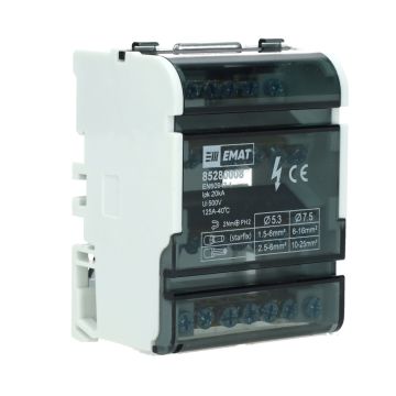 EMAT aansluitblok 4-polig 7 aansluitingen 125A DIN-rail (85280008)