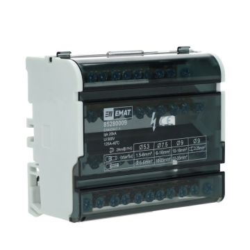 EMAT aansluitblok 4-polig 11 aansluitingen 125A DIN-rail (85280009)