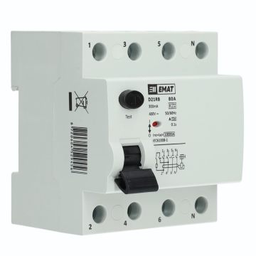 EMAT differentieelschakelaar 4-polig 80A 300mA type A (85002045)