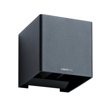 Lightpro Ixion wandlamp 9W 575lm IP44 dimbaar - antraciet (182W)