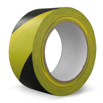 TechnoTape markeringstape 50mm x 33 meter zwart/geel (TTA00322)