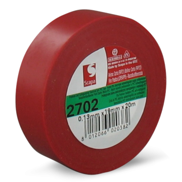 Scapa isolatietape 19mm x 20 meter rood (TTA03679)