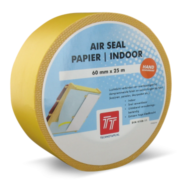 TechnoTape luchtdichte tape 60mm x 25 meter papier indoor geel (TTAC0090)