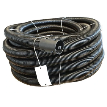 Frankische kabuflex wachtbuis met trekdraad en koppelstuk 75mm - zwart rol 50 meter (19130075)