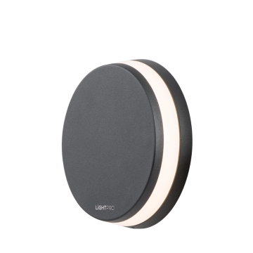 Lightpro Polaris buitenlamp 6W 43lm Ø145mm IP44 - antraciet (185W)