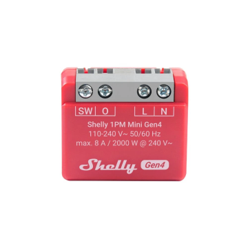 Shelly 1PM slimme schakelaar mini Gen4 met WiFi en Bluetooth (S4SW-001P8EU)