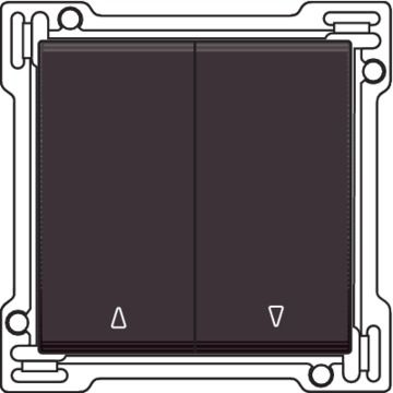 Niko drukknop rolluikschakelaar dark brown coated (124-65914)