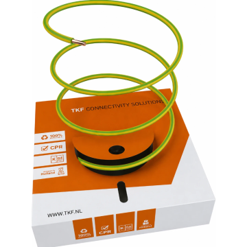 TKF VOB draad (H07Z1-U) ZD 2.5mm² geel/groen B2ca - per rol 100 meter (181603)