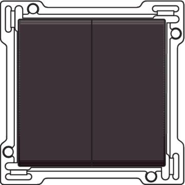 Niko schakelwip 2-voudig dark brown coated (124-61505)