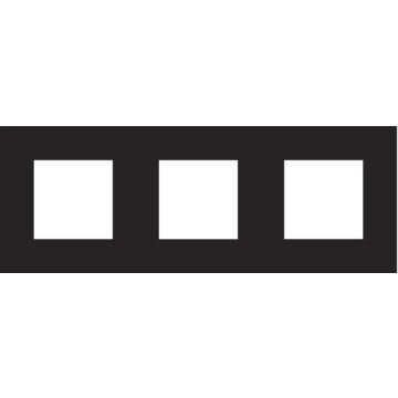 Niko afdekplaat stopcontact 3-voudig 71mm centerafstand - Pure Bakelite Piano Black (200-76700)