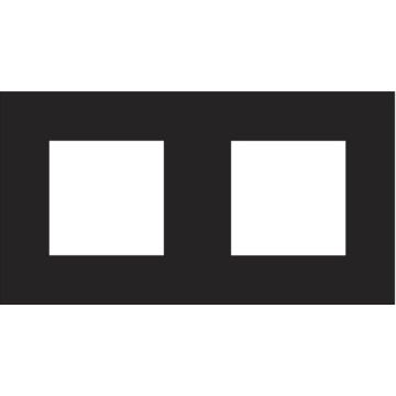 Niko afdekplaat stopcontact 2-voudig 71mm centerafstand - Pure Bakelite Piano Black (200-76800)