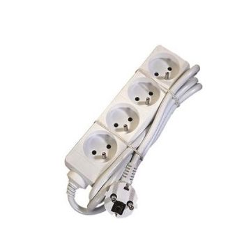 Elimex stekkerdoos 4-voudig met penaarde met kinderbeveiliging 3 meter - wit (38315)